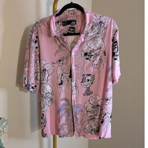 Pink Skull Tiki Bar Hawaiian Shirt Lost Enterprises
